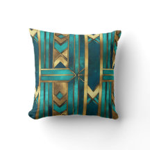 Art Deco geometrische Pfeile, Gold und Türkis