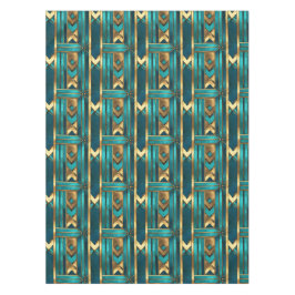 Art Deco Geometrische Pfeile, Gold und Türkis Tischdecke