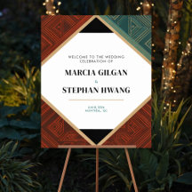 Art Deco geometrischer Diamant-Rahmen Willkommenss