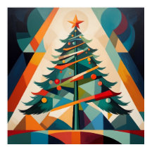 Art Deco Geometrischer Weihnachtsbaum Dreieck