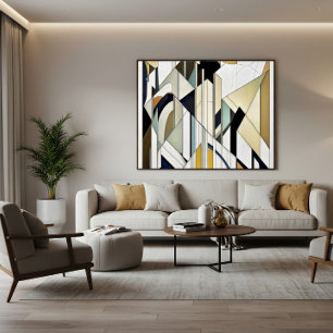 Art Deco Geometrisches Mosaik Acryl Leinwanddruck