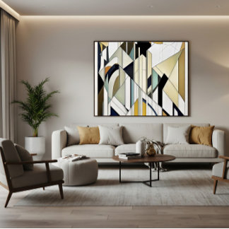Art Deco Geometrisches Mosaik Acryl Leinwanddruck