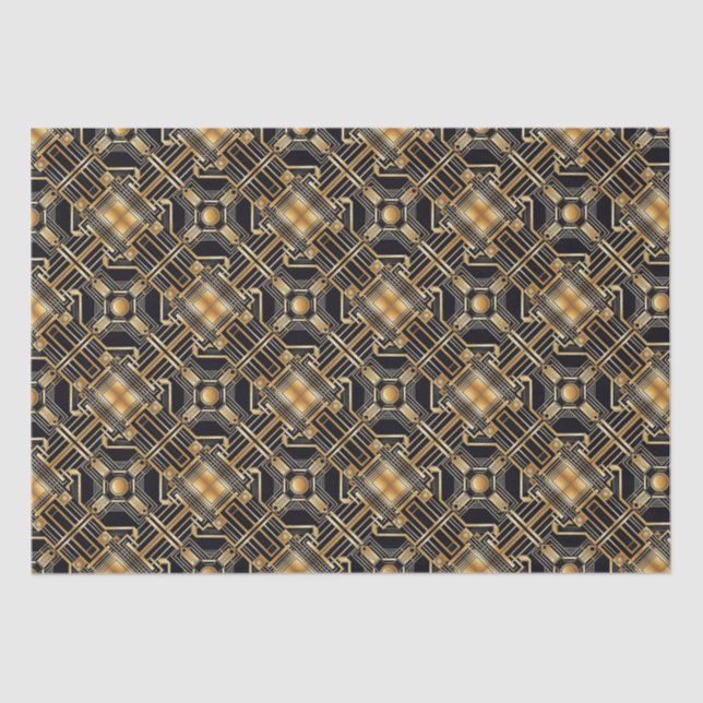 Art Deco, geometrisches Muster Seidenpapier (Vorderseite)