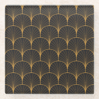 Art Deco, Geometrisches Vintages Muster. Glasuntersetzer