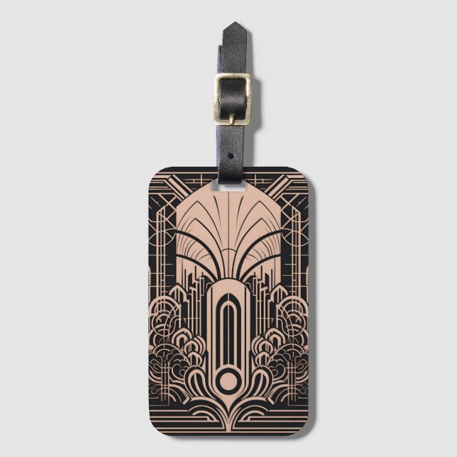 Art Deco Gepäckanhänger (Vorderseite Vertikal)