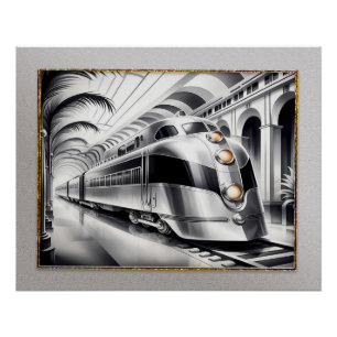 Art Deco gestrafft Art Train Poster. Poster