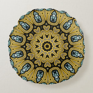 Art Deco Glam Diam Gold Rundkissen Rundes Kissen