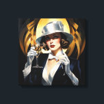 Art Deco Glam: Goldfrau Leinwanddruck<br><div class="desc">Glamouröse 20er Jahre Art-Déco-Porträt einer wunderschön gekleideten Frau</div>