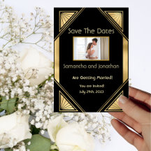 Art Deco Glam Vintag Speichern Sie die Datumskarte