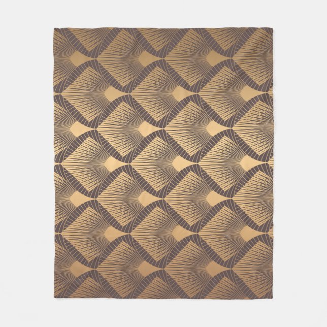Art-Déco-Glamour: Goldene Skalen. Fleecedecke (Vorderseite)