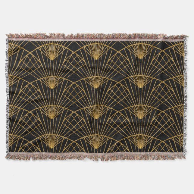 Art Deco Glamour: Goldener Lüfter. Decke (Vorderseite)