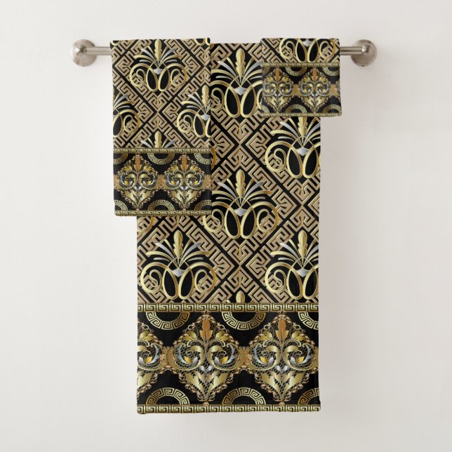 Art Deco Gold Badhandtuch Set (Insitu)