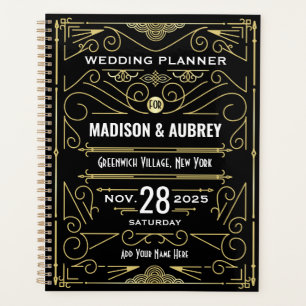 Art Déco Gold Black 1920 Elégant Mariage Gatsby