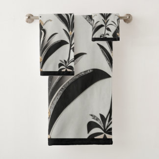 Art Deco Gold, Black and Ivory  Badhandtuch Set