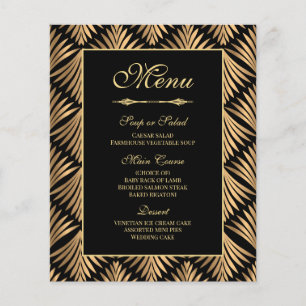 Art Déco Gold Black Great Gatsby Menu Mariage