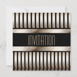 Art Deco Gold Black Sepia Einladung