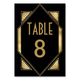 Art Deco Gold Black Wedding Tischnummer