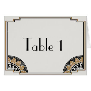Art Deco Gold Elegantes Hochzeitstisch Nummer