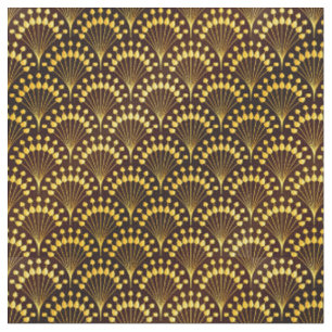 Art Deco Gold Fan Muster Stoff