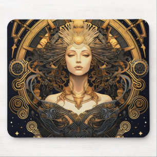 Art Deco Gold Frau Mousepad
