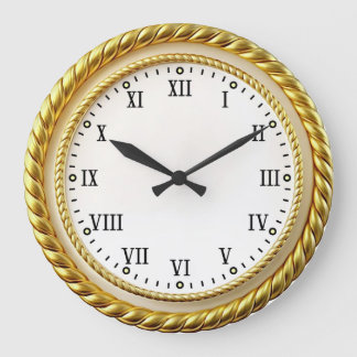 Art Deco Gold Große Wanduhr