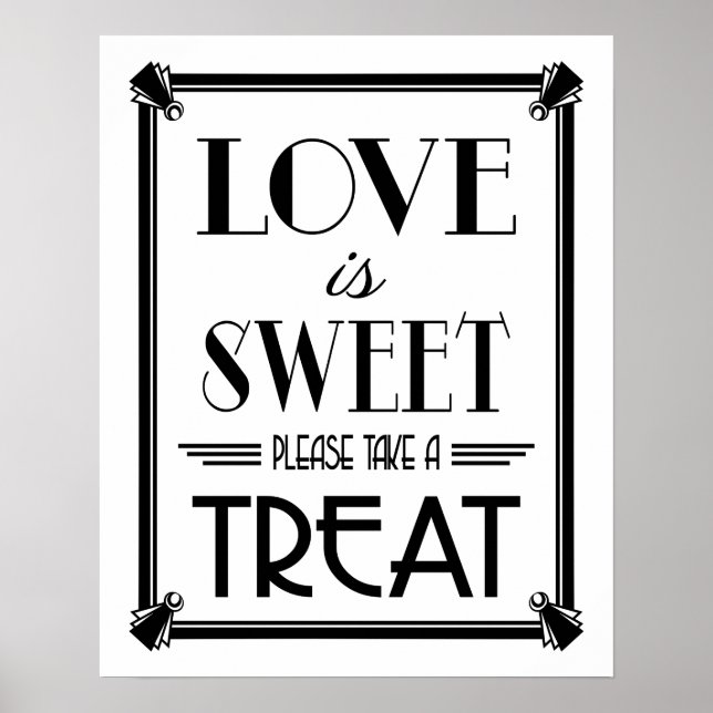 Art Deco GOLD LIEBE IST B/G Farbänderung Poster (Vorne)