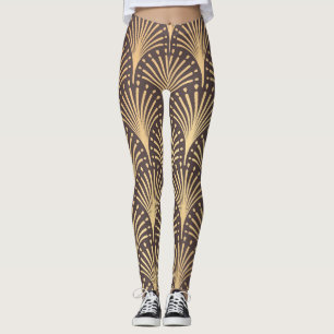 Art Deco Gold: Minimalistischer geometrischer Luxu Leggings