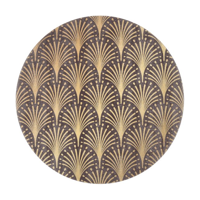 Art Deco Gold: Minimalistischer geometrischer Luxu Schneidebrett (Vorderseite)