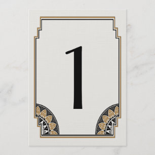 Art Deco Gold Posh Tisch Nummer 1 Einladung