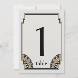 Art Deco Gold Posh Tischnummer 1