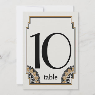Art Deco Gold Posh Tischnummer 10