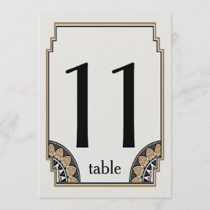 Art Deco Gold Posh Tischnummer 11