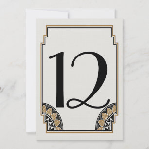 Art Deco Gold Posh Tischnummer 12