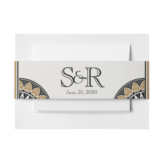 Art Deco Gold Posh Wedding Bly Band (Vorderseite Beispiel)