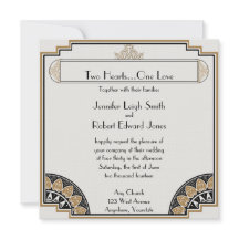 Art Deco Gold Posh Wedding Einladung