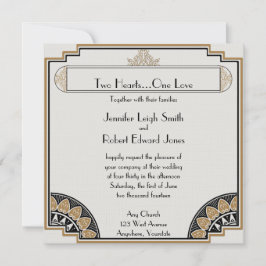 Art Deco Gold Posh Wedding Einladung