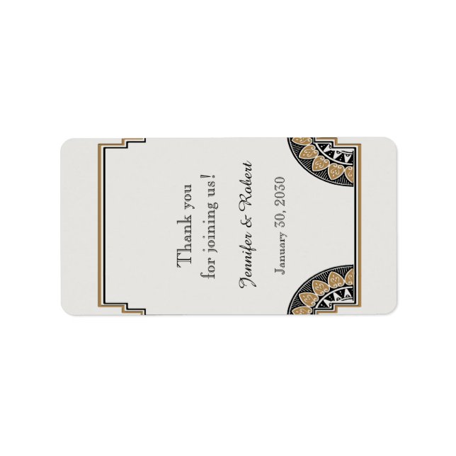 Art Deco Gold Posh Wedding Lip Balm Label Adressaufkleber (Vorne)