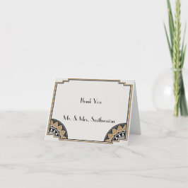 Art Deco Gold Posh Wedding Vielen Dank Dankeskarte