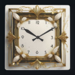 Art Deco Gold Quadratische Wanduhr<br><div class="desc">Großartiges Uhrendesign. Du wirst es wie andere Liebe bekommen. Sie können dieses Design auch für andere Produkte verwenden,  die Sie mögen,  oder Ihren Text anpassen und hinzufügen. Folgen Sie mir für mehr. Vielen Dank. Ich wünsche Ihnen einen schönen Tag.</div>