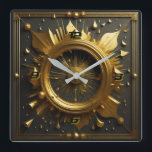 Art Deco Gold Quadratische Wanduhr<br><div class="desc">Großartiges Uhrendesign. Du wirst es wie andere Liebe bekommen. Sie können dieses Design auch für andere Produkte verwenden,  die Sie mögen,  oder Ihren Text anpassen und hinzufügen. Folgen Sie mir für mehr. Vielen Dank. Ich wünsche Ihnen einen schönen Tag.</div>