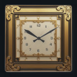 Art Deco Gold Quadratische Wanduhr<br><div class="desc">Großartiges Uhrendesign. Du wirst es wie andere Liebe bekommen. Sie können dieses Design auch für andere Produkte verwenden,  die Sie mögen,  oder Ihren Text anpassen und hinzufügen. Folgen Sie mir für mehr. Vielen Dank. Ich wünsche Ihnen einen schönen Tag.</div>