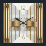 Art Deco Gold Quadratische Wanduhr<br><div class="desc">Großartiges Uhrendesign. Du wirst es wie andere Liebe bekommen. Sie können dieses Design auch für andere Produkte verwenden,  die Sie mögen,  oder Ihren Text anpassen und hinzufügen. Folgen Sie mir für mehr. Vielen Dank. Ich wünsche Ihnen einen schönen Tag.</div>