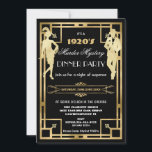 Art Deco Gold Roaring 20s Murder Mystery Party Einladung<br><div class="desc">Personalisieren Sie diese Vintage Art Deko Mord Mystery Party Einladung einfach und schnell,  einfach die Taste anpassen,  um den Stil und die Platzierung des Textes weiter zu ordnen und zu formatieren. Mit einem schicken Deko-Rahmen und Schwarz,  Weiß und Gold. Passende Artikel im Shop erhältlich! c) das Happy Cat Studio.</div>