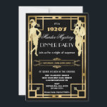 Art Deco Gold Roaring 20s Murder Mystery Party Einladung<br><div class="desc">Personalisieren Sie diese Vintage Art Deko Mord Mystery Party Einladung einfach und schnell,  einfach die Taste anpassen,  um den Stil und die Platzierung des Textes weiter zu ordnen und zu formatieren. Mit einem schicken Deko-Rahmen und Schwarz,  Weiß und Gold. Passende Artikel im Shop erhältlich! c) das Happy Cat Studio.</div>