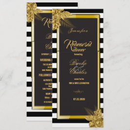 Art Deco Gold Rose, Streifen Probe Abendessen Kart Einladung