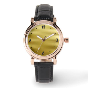 Art Deco Gold Satin Streifen Armbanduhr