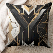 Art Deco Gold Schwarz Geometrisches Kreuz Design