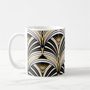 Art Deco Gold Schwarze Eleganz: Brüllende Zwanzige Kaffeetasse