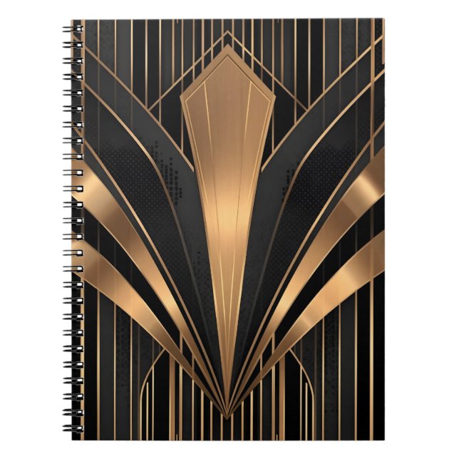 Art Deco Gold Sunburst Luxury Geometry Notizblock (Vorderseite)