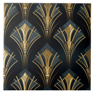 Art Deco Gold, Symmetrie, Marine und Cyclone Fliese